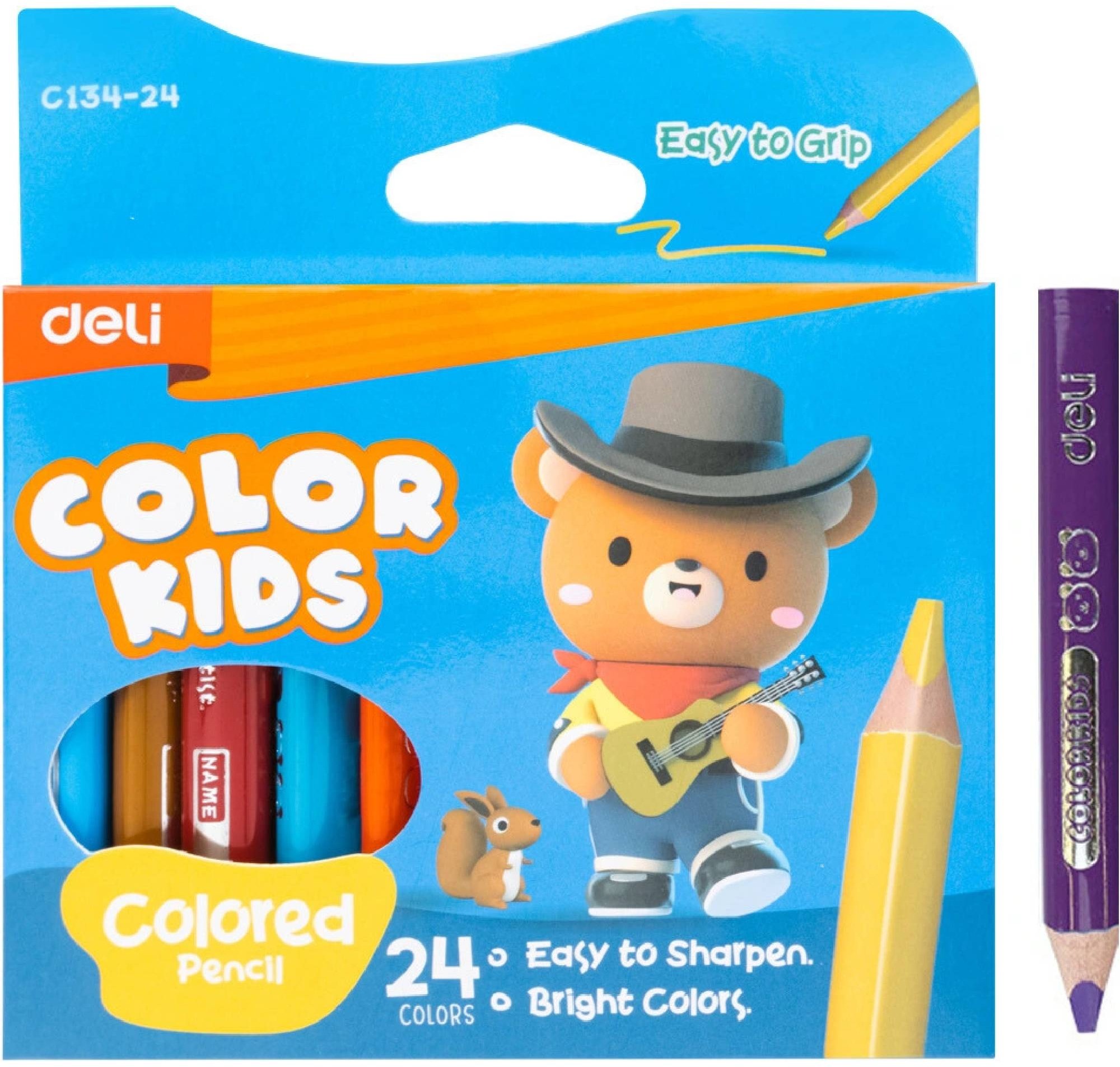 DELI Color Kids JUMBO mini trojhranné 24 barev