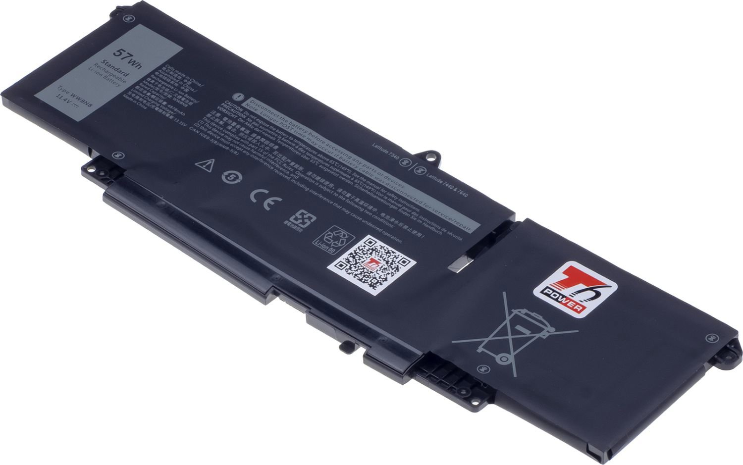 T6 Power pro Dell Latitude 7340, 7350, 7440, 7450, 7640, 7650, 4878 mAh, 57 Wh, 3cell, Li-poly