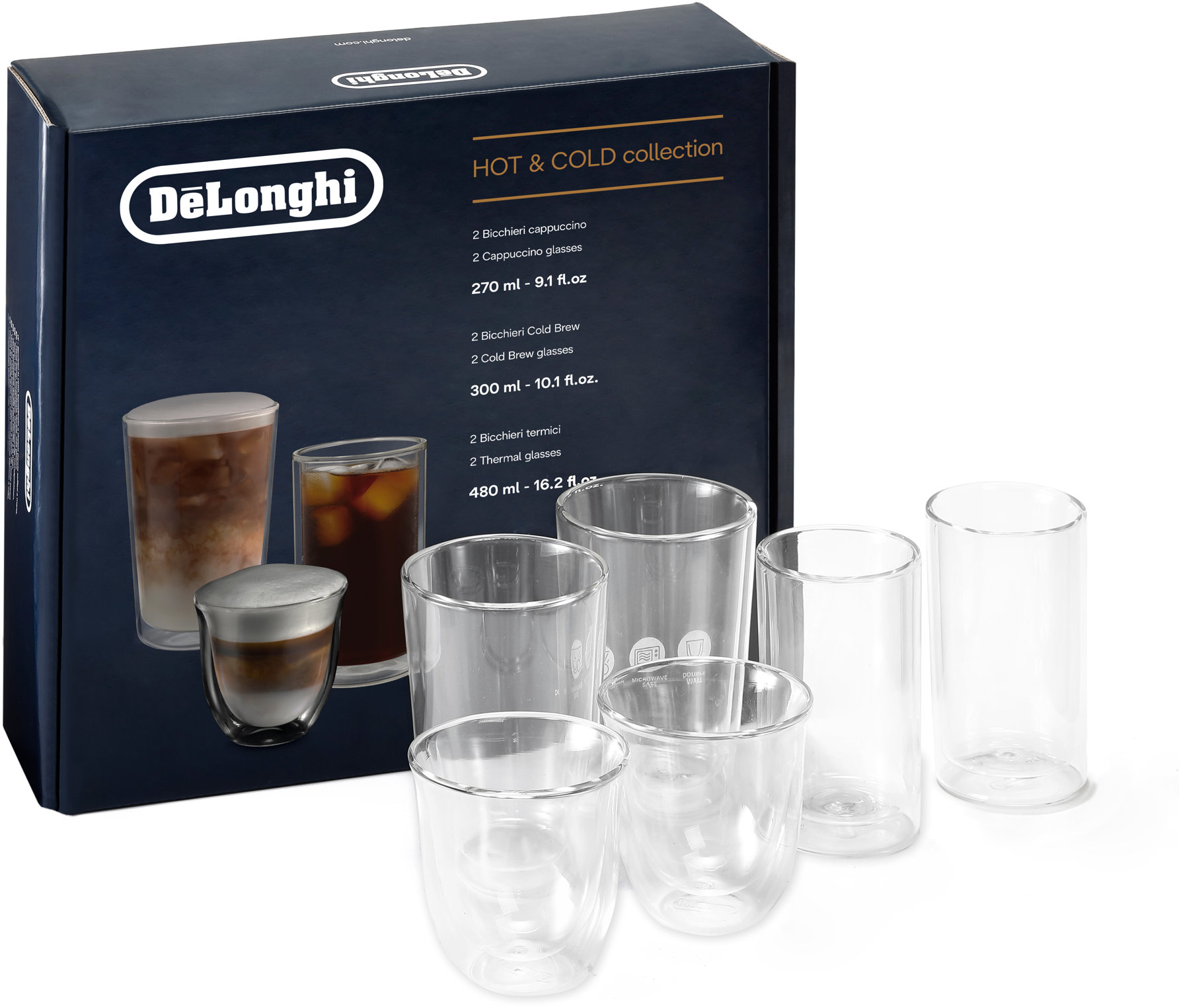 De'Longhi Hot&Cold Sada sklenic