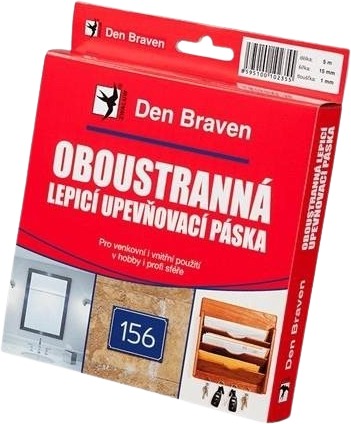 Den Braven Oboustranně lepící upev. Páska 15x1mmx10m RL v krabičce