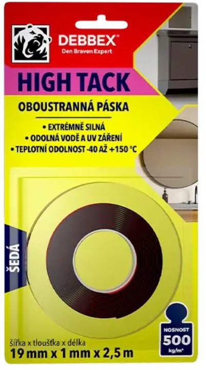 Oboustranná páska HIGH TACK 19mmx1mmx2,5m od Den Braven