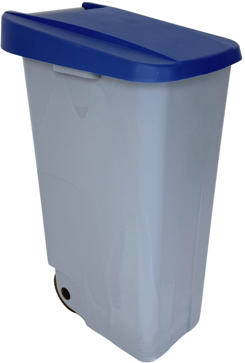 Denox Odpadkový koš RECICLO na tříděný odpad 110 l, modré víko, plastový s kolečky