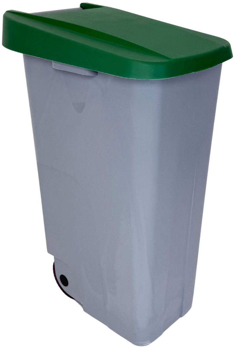 Denox Odpadkový koš RECICLO na tříděný odpad 110 l, zelené víko, plastový s kolečky