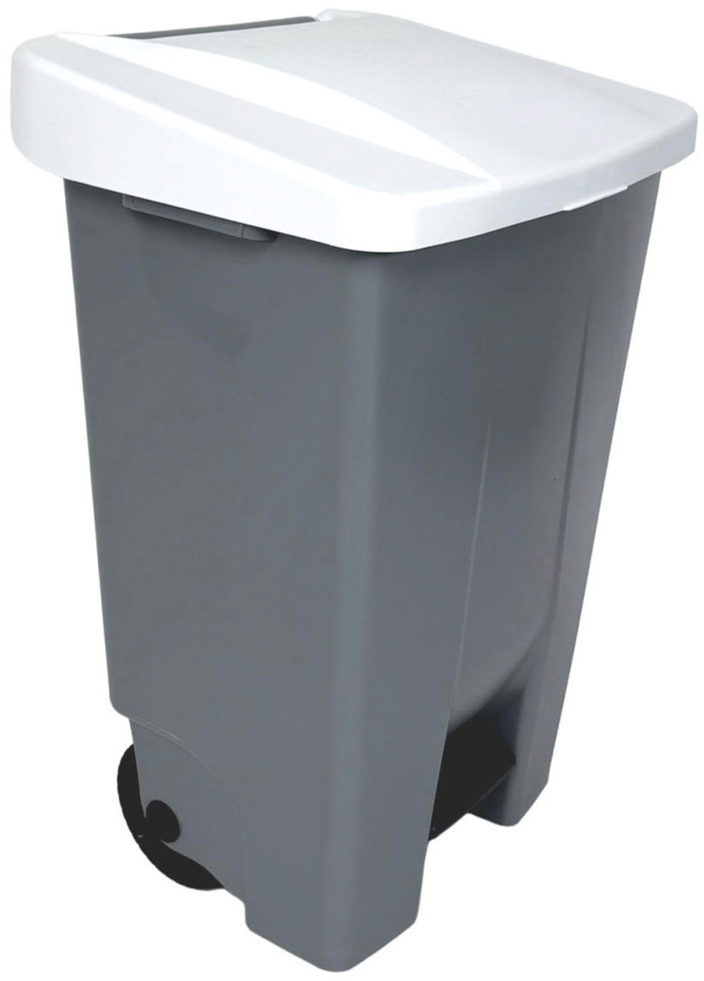 Denox Nášlapný odpadkový koš GASTRO 80 l, bílé víko, plastový s kolečky