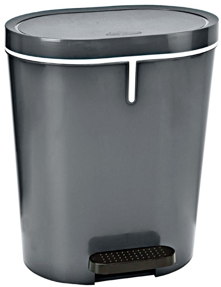 Denox Oval pedálový odpadkový koš 25 l, plast, antracitový