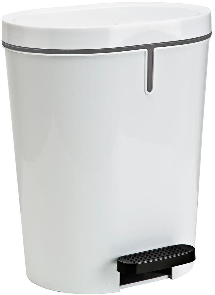 Denox Oval pedálový odpadkový koš 25 l, plast, bílý