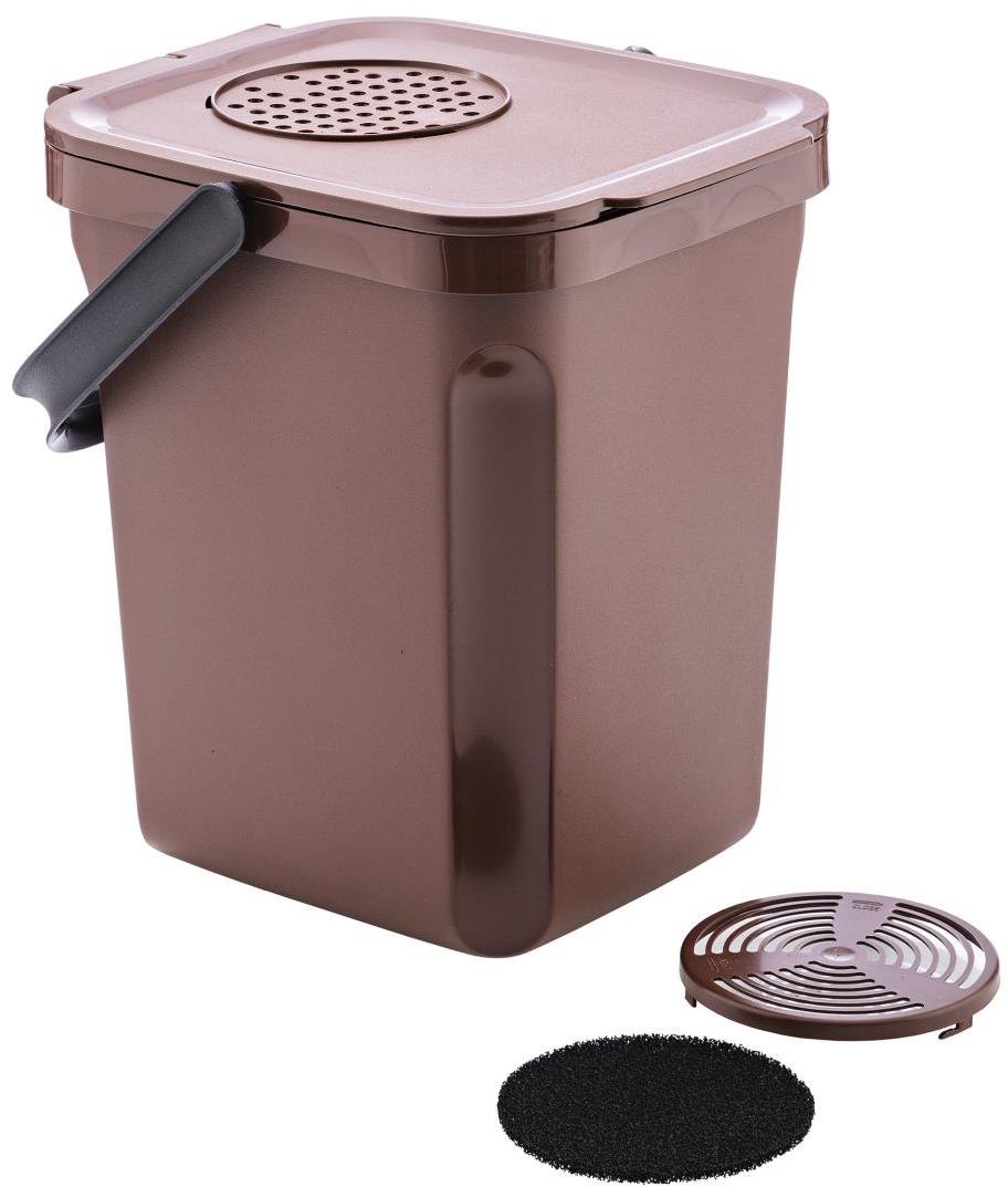 Denox Active odpadkový koš na organický odpad 10 l, hnědý