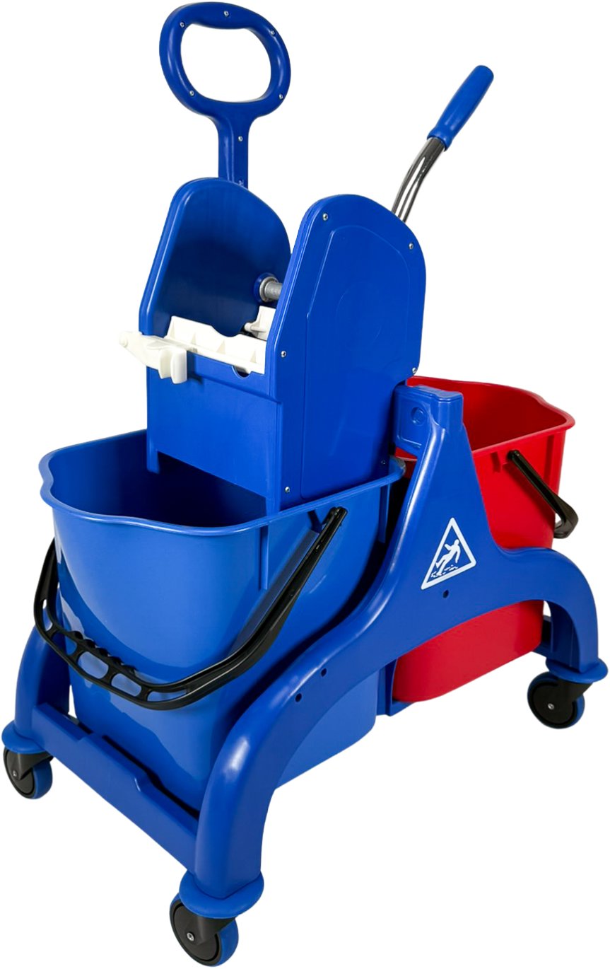 Denox Úklidový vozík Professional Double, 2 × kbelík, se ždímačem, 50 l