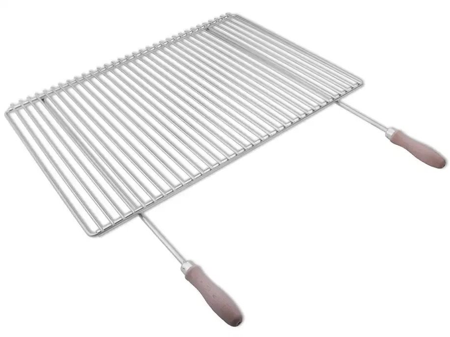 DEOS Nerezový grilovací rošt s nastavitelnou šířkou 65-90×45cm s rukojetí