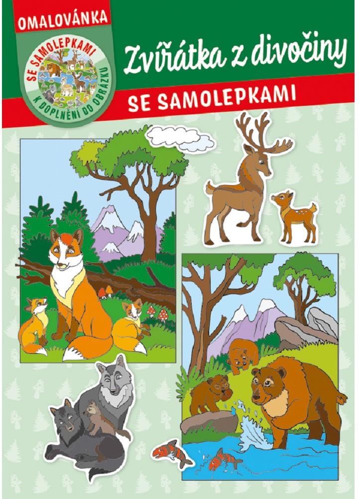 BALOUŠEK TISK Omalovánka A4 - se samolepkami - Zvířátka z lesa
