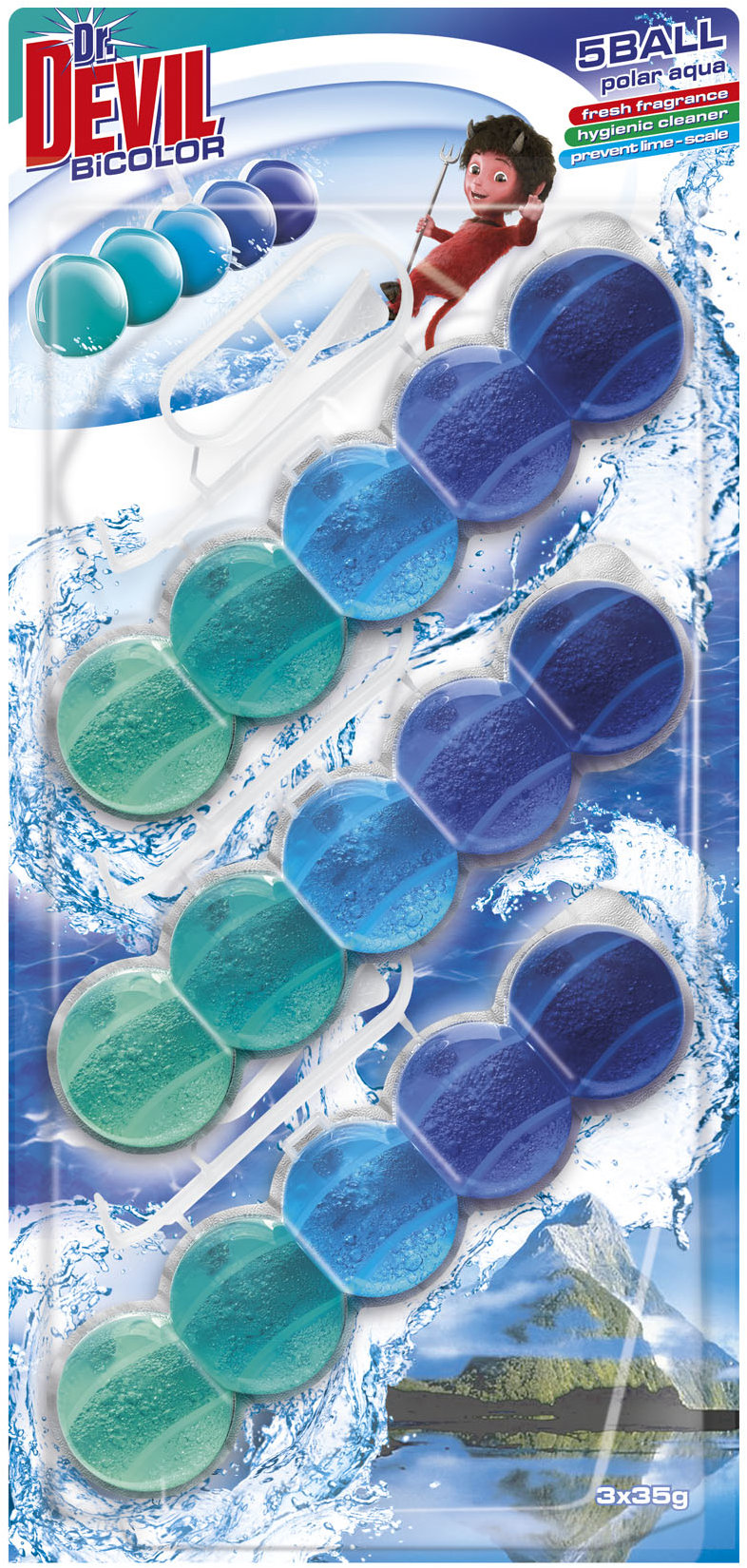 Dr. DEVIL Bicolor 5Ball Polar Aqua 3 × 35 g
