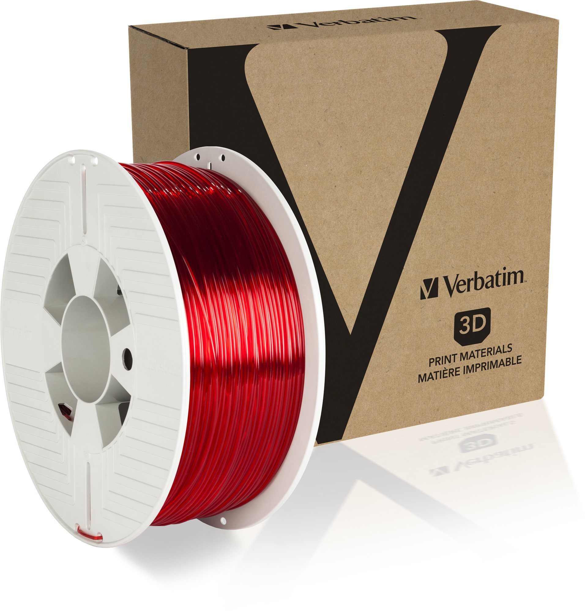 Verbatim PET-G 1.75mm 1kg červený transparentní filament pro 3D tisk