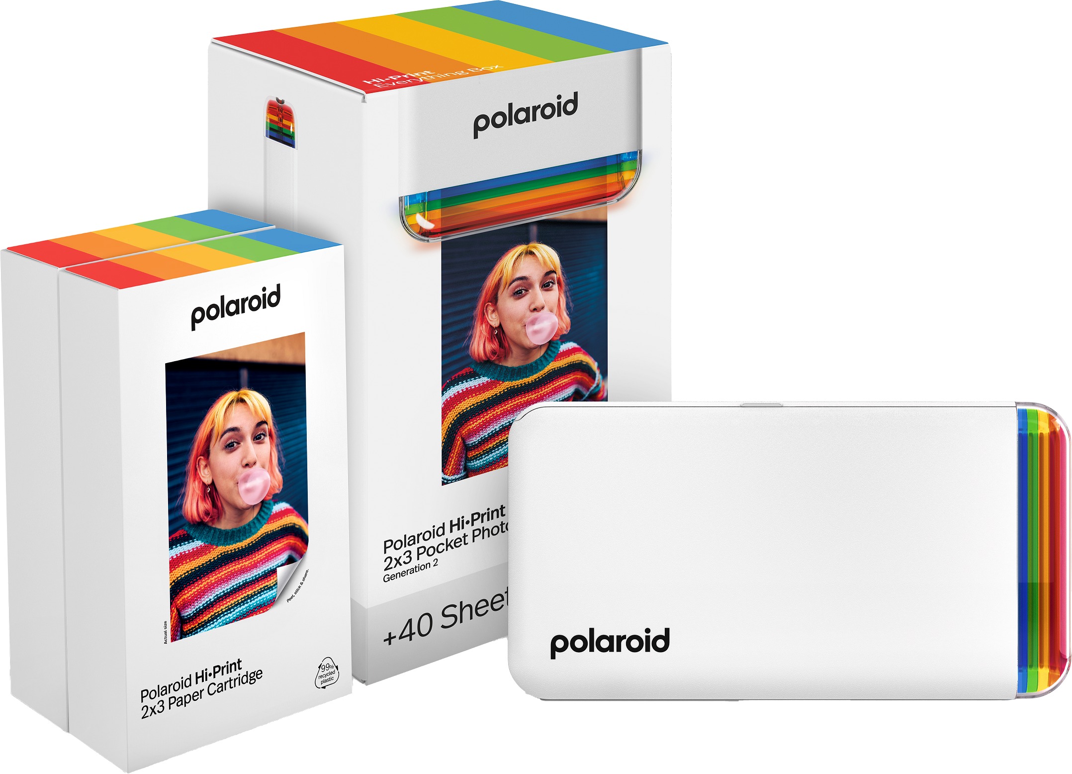 Polaroid Hi·Print 2x3 Pocket Photo Printer Generation 2 Starter Set White