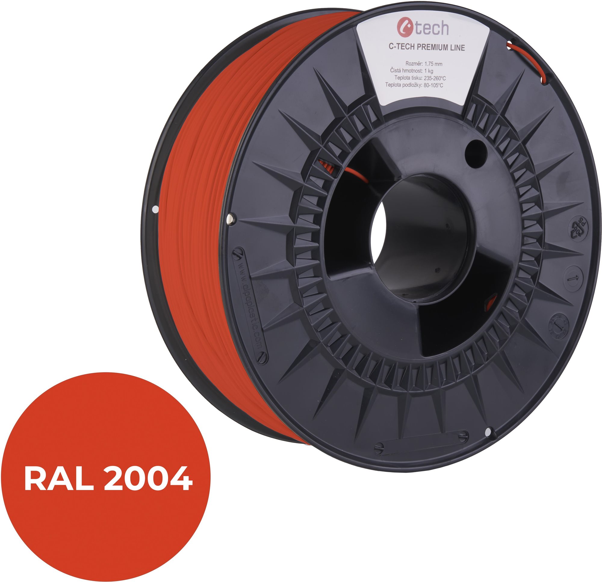 C-TECH filament PREMIUM LINE PETG oranžová pravá RAL2004