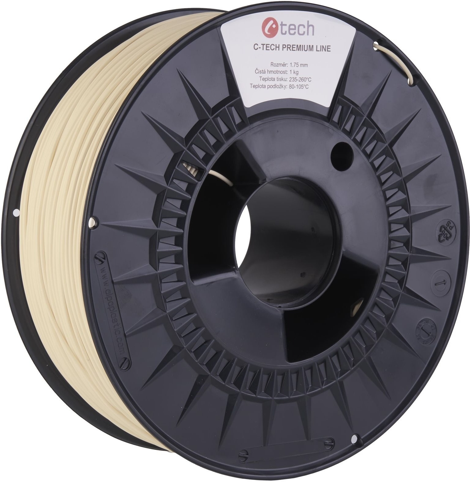 C-TECH filament PREMIUM LINE PETG slonová kost světlá RAL1015