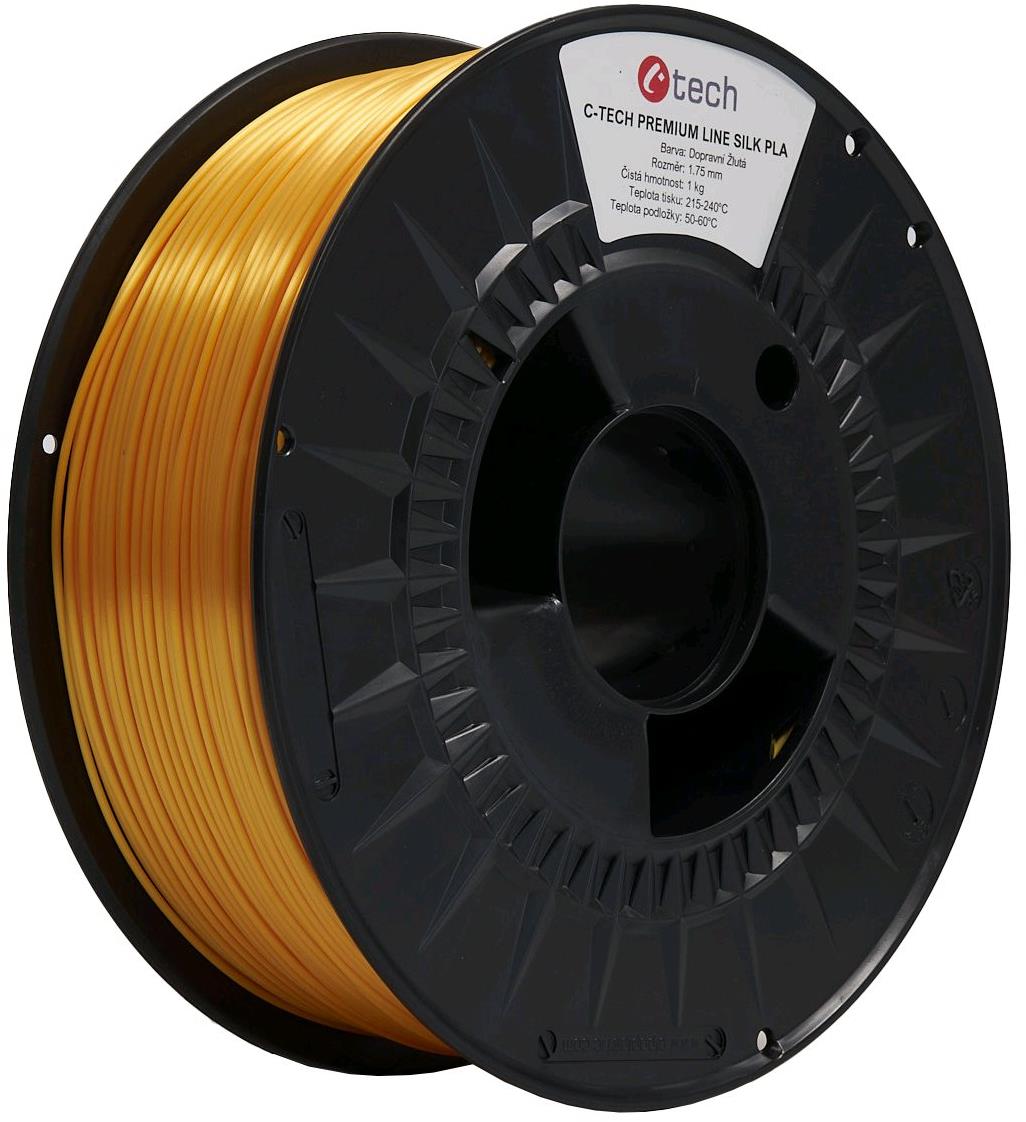 C-TECH filament PREMIUM LINE PLA Silk dopravní žlutá RAL1023