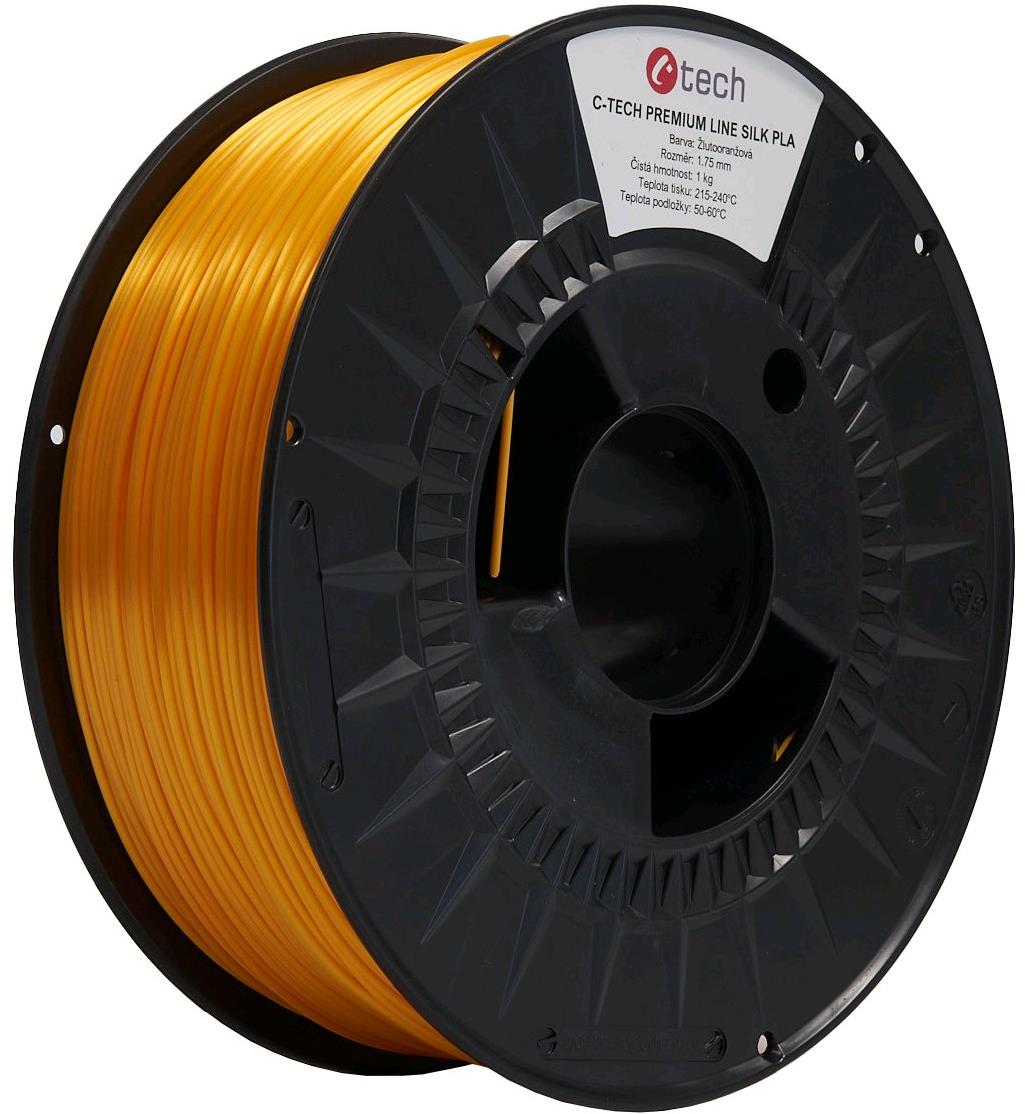C-TECH filament PREMIUM LINE PLA Silk žlutooranžová RAL2000