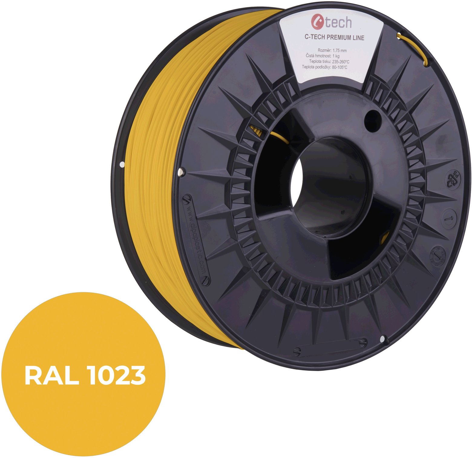 Filament C-TECH PREMIUM LINE TPU 90A - flexibilní dopravní žlutá RAL1023