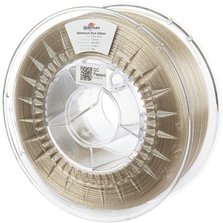 Filament Spectrum PLA Glitter 1.75mm Clear Gold 1kg