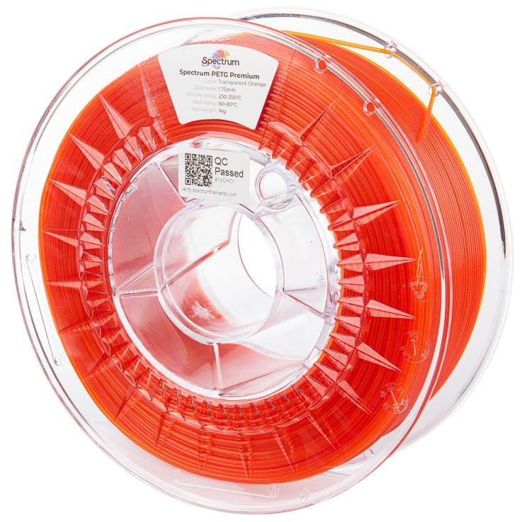 Filament Spectrum Premium PET-G 1.75mm Transparent Orange 1kg