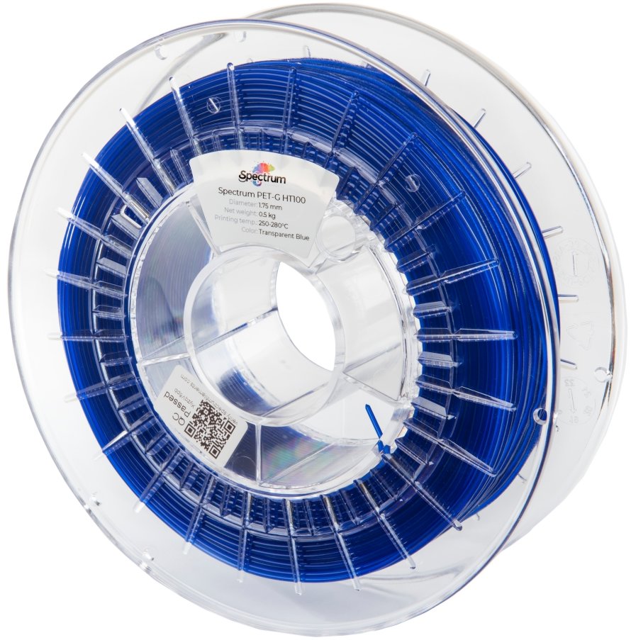 Filament Spectrum PET-G HT100 1.75mm Transparent Blue 0.5kg