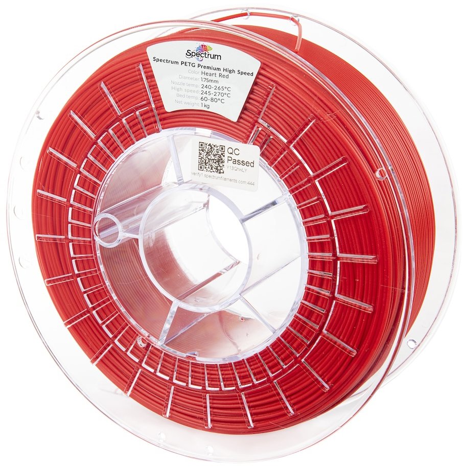 Filament Spectrum PETG Premium High Speed 1.75mm HEART Red 1kg