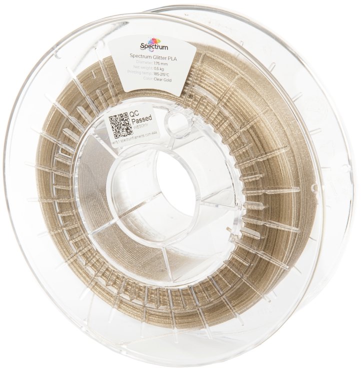 Filament Spectrum PLA Glitter 1.75mm CLEAR Gold 0.5kg