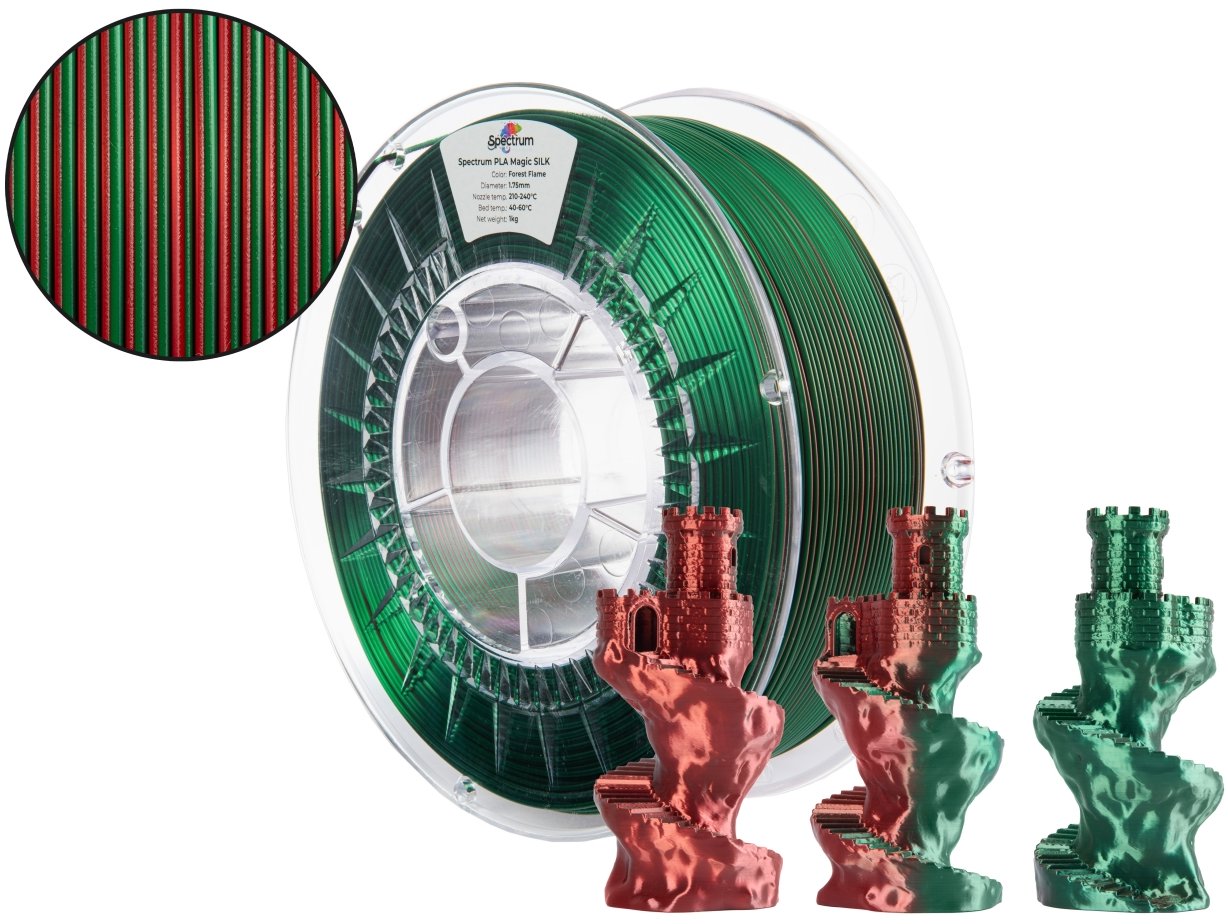 Filament Spectrum PLA Magic SILK 1.75mm Forest Flame 1kg