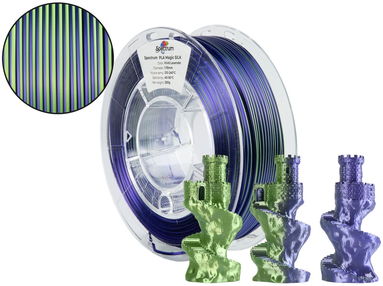 Filament Spectrum PLA Magic SILK 1.75mm Vivid Lavender 0.25kg