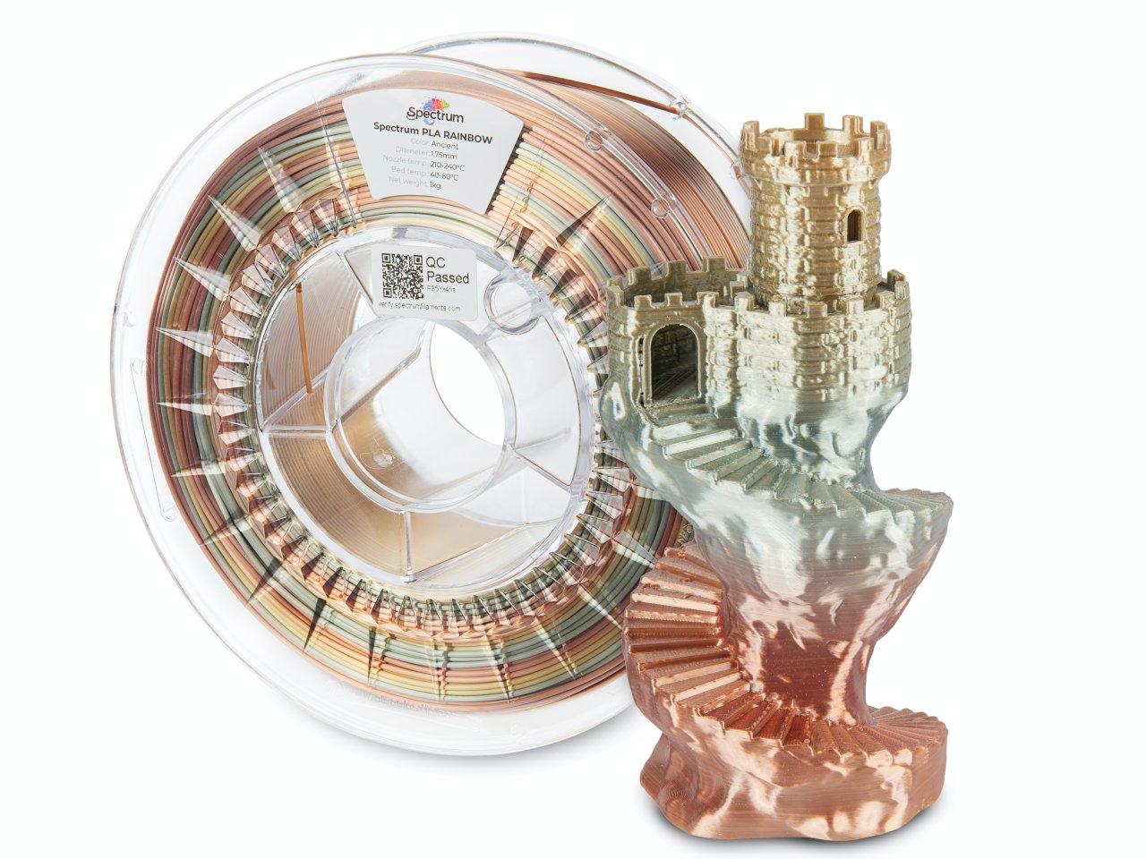 Filament Spectrum PLA SILK RAINBOW 1.75mm Ancient 1kg