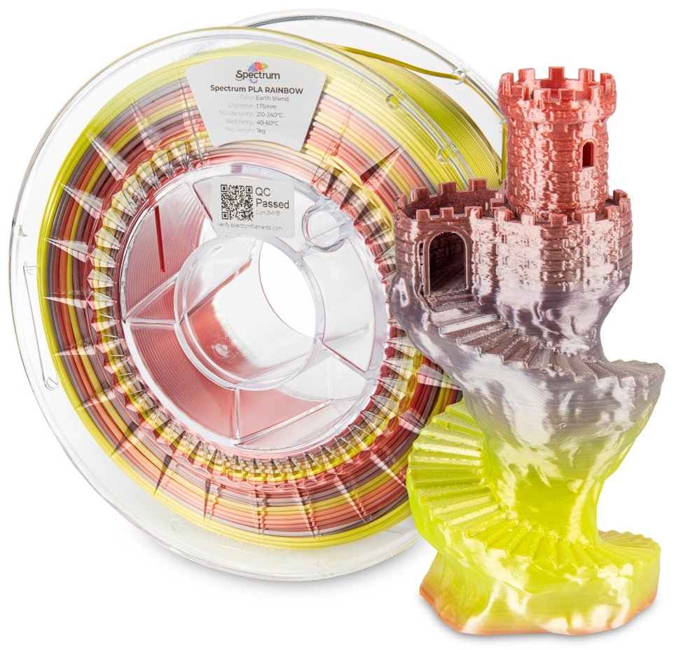 Filament Spectrum PLA SILK RAINBOW 1.75mm Earth Blend 1kg