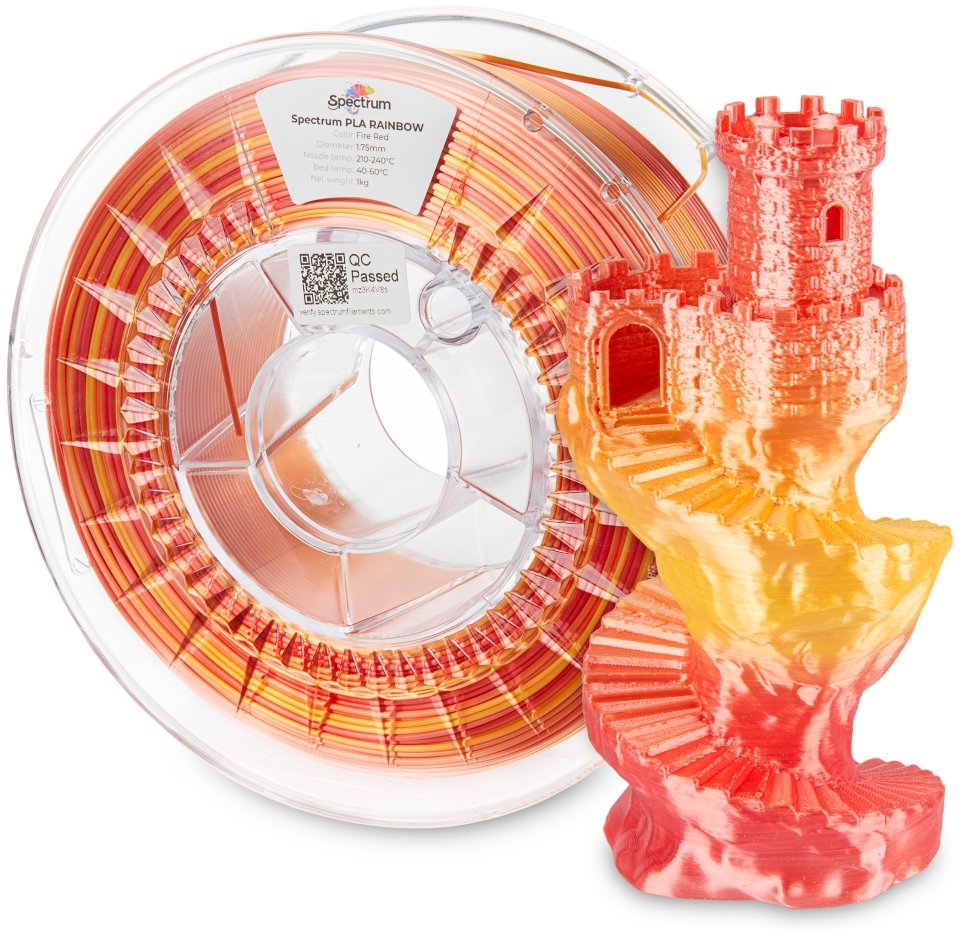 Filament Spectrum PLA SILK RAINBOW 1.75mm Fire Red 1kg