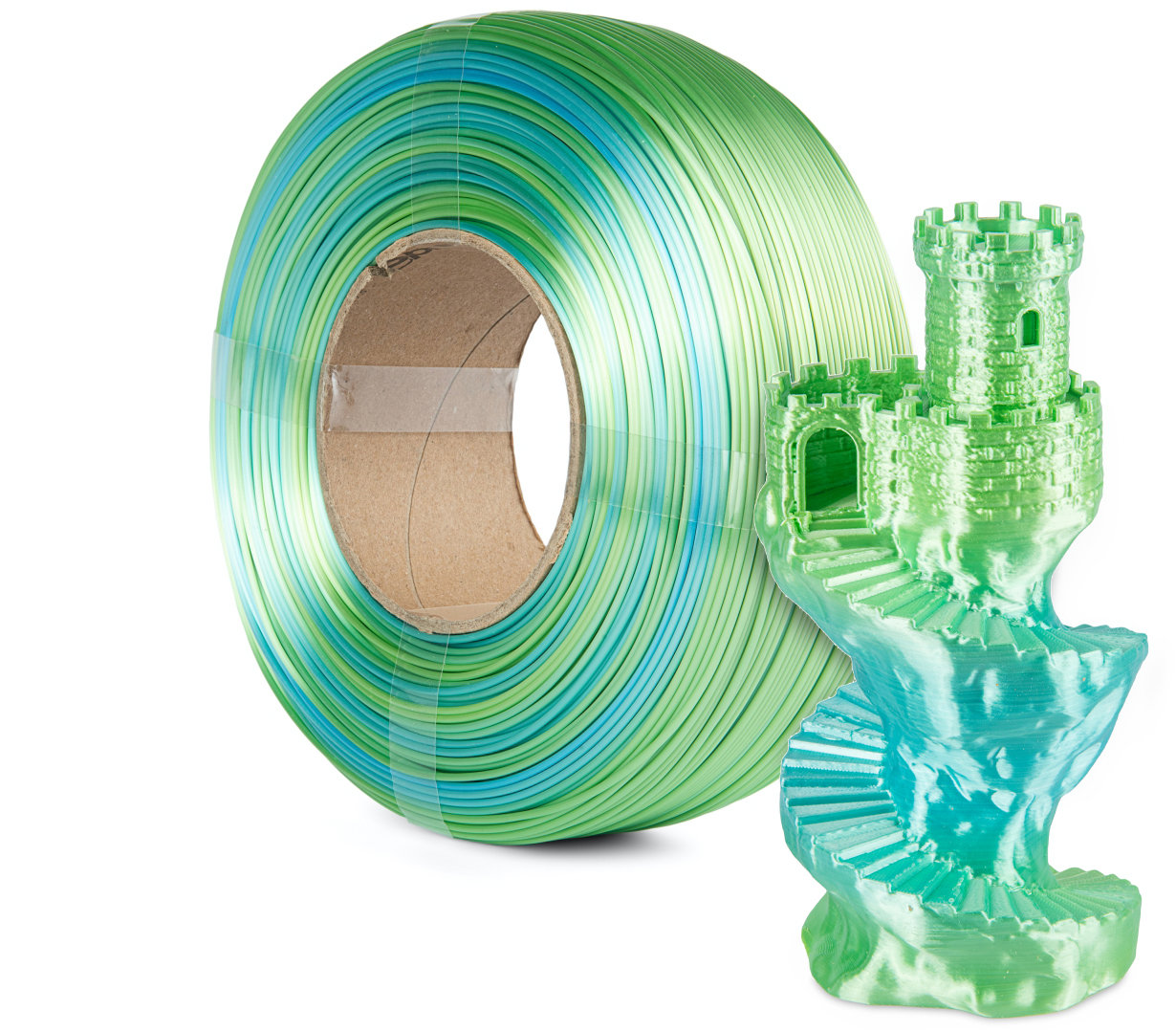 Filament Spectrum ReFill PLA SILK Rainbow 1.75mm Ocean Melange 1kg