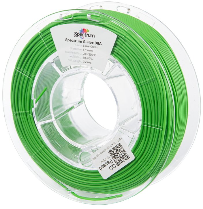 Filament Spectrum S-Flex 98A 1.75mm Lime Green 0.25kg