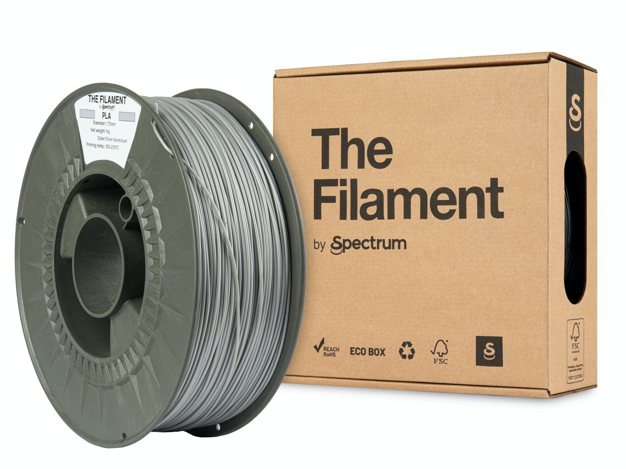The Filament PLA 1.75mm Silver Aluminium 1kg
