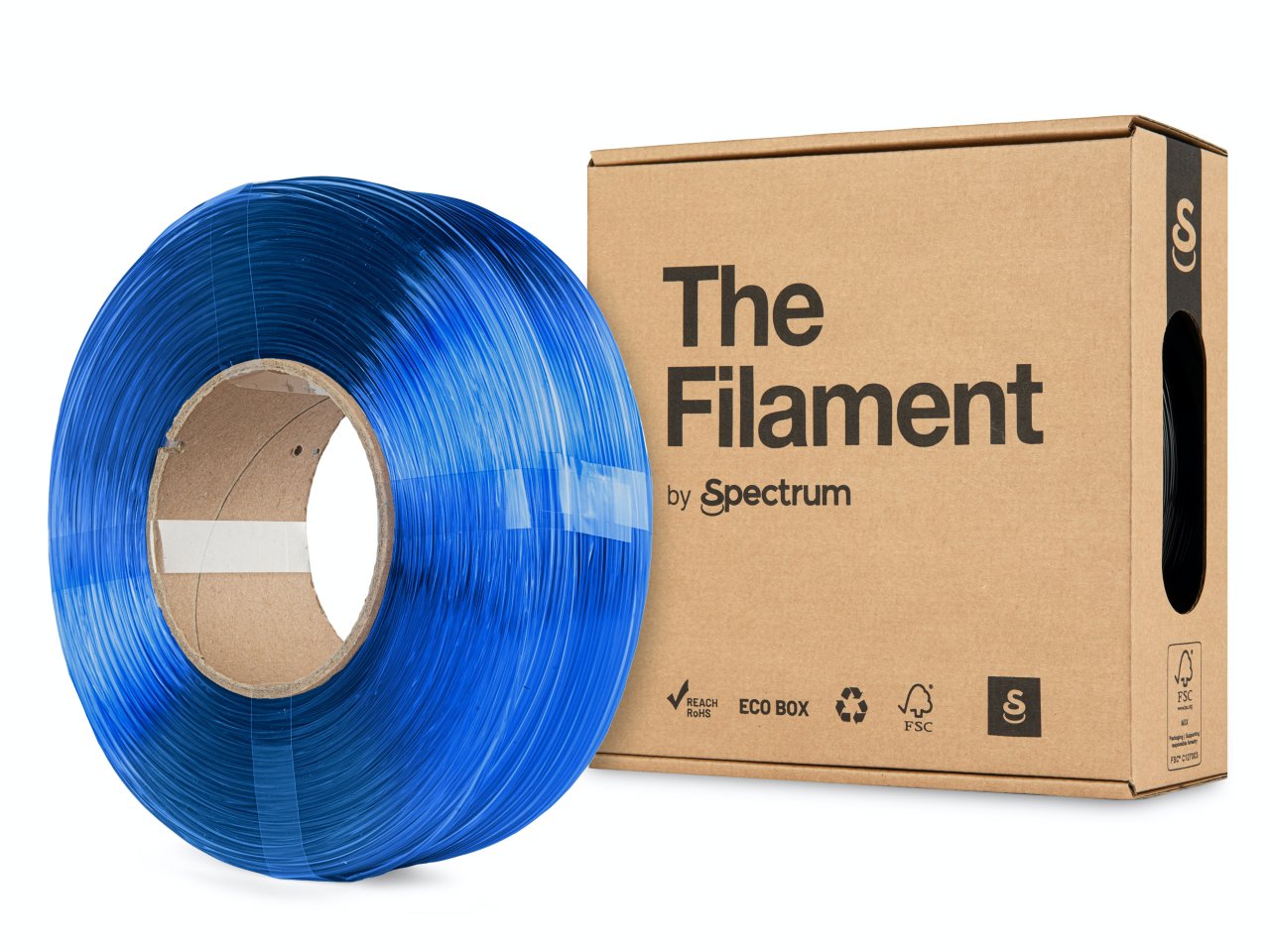 The Filament ReFill PETG 1.75mm Transparent Blue 1kg
