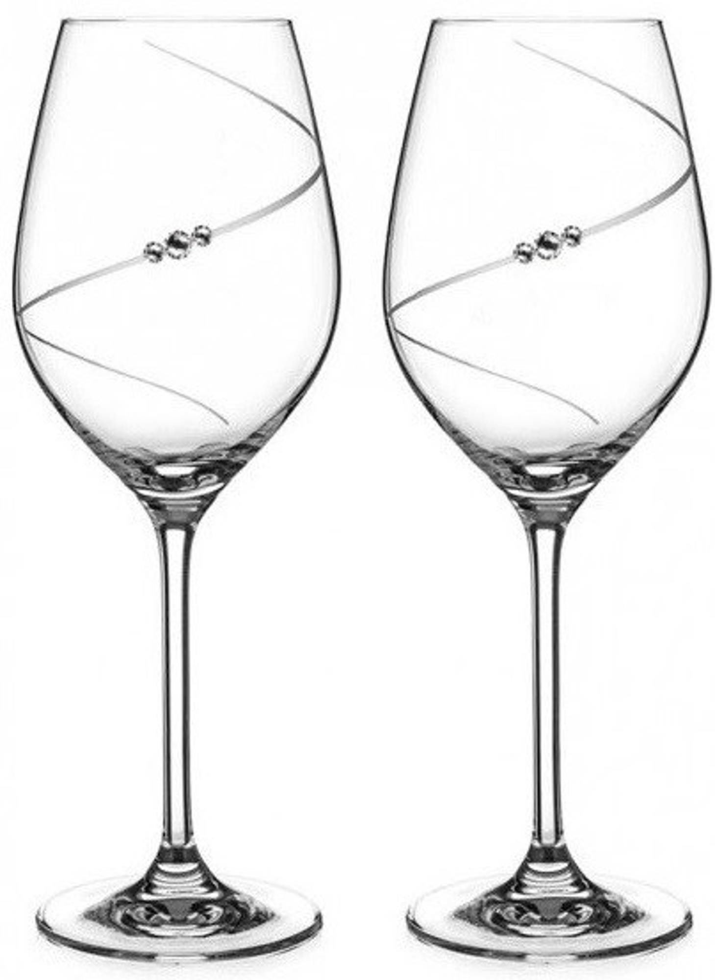 Diamante sklenice na bílé víno Silhouette City s kamínky Swarovski 360ml 2KS