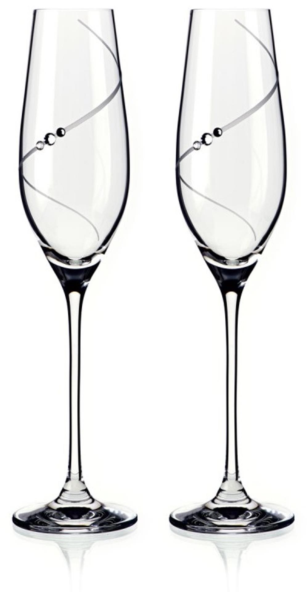 Diamante sklenice na šampaňské Silhouette City s kamínky Swarovski 210 ml 2KS