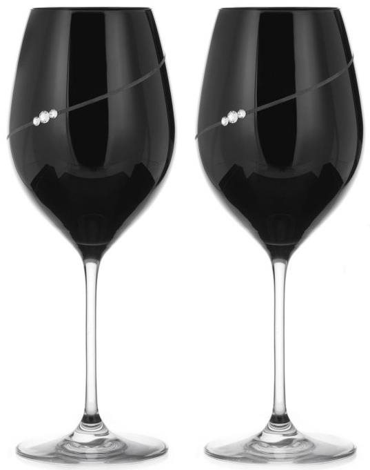 Diamante sklenice na červené víno Silhouette City Black s kamínky Swarovski 470 ml 2KS