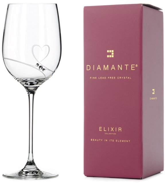 Diamante Sklenice na bílé víno Romance s kamínky Swarovski 330 ml 1 ks