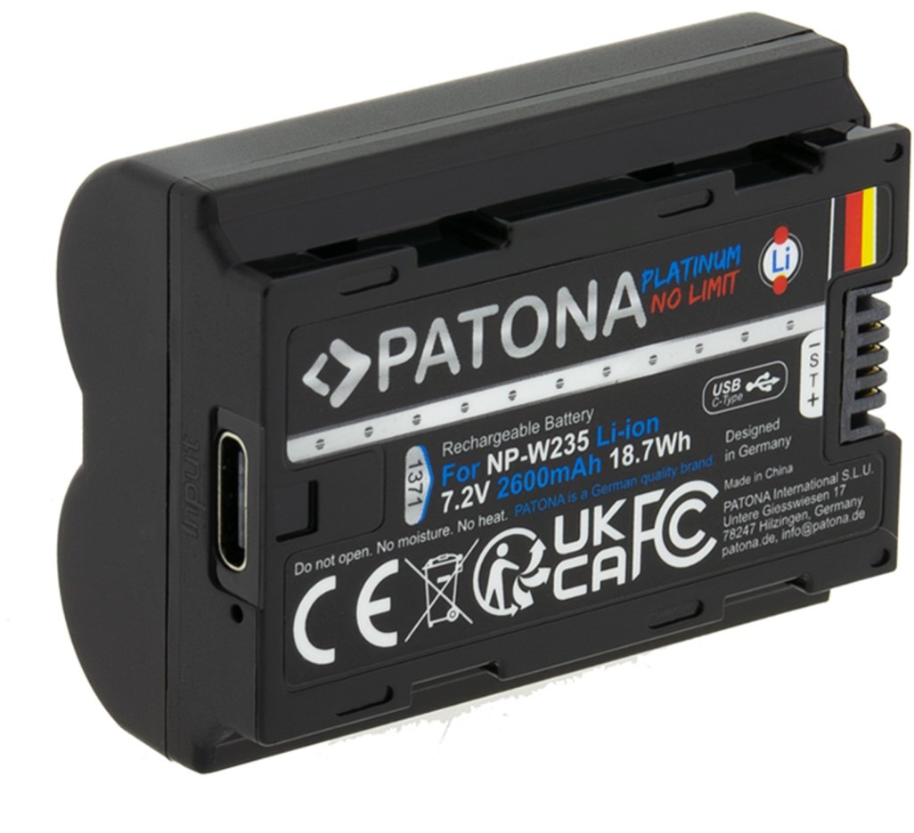 PATONA baterie pro Fuji NP-W235 2600mAh Li-Ion Platinum USB-C nabíjení