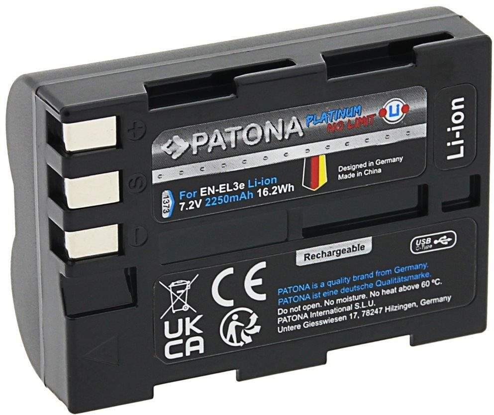 PATONA baterie pro Nikon EN-EL3E 2250mAh Li-Ion Platinum USB-C nabíjení