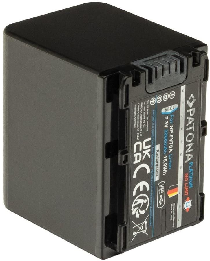 PATONA baterie pro Sony NP-FV70A 2060mAh Li-Ion Platinum USB-C nabíjení