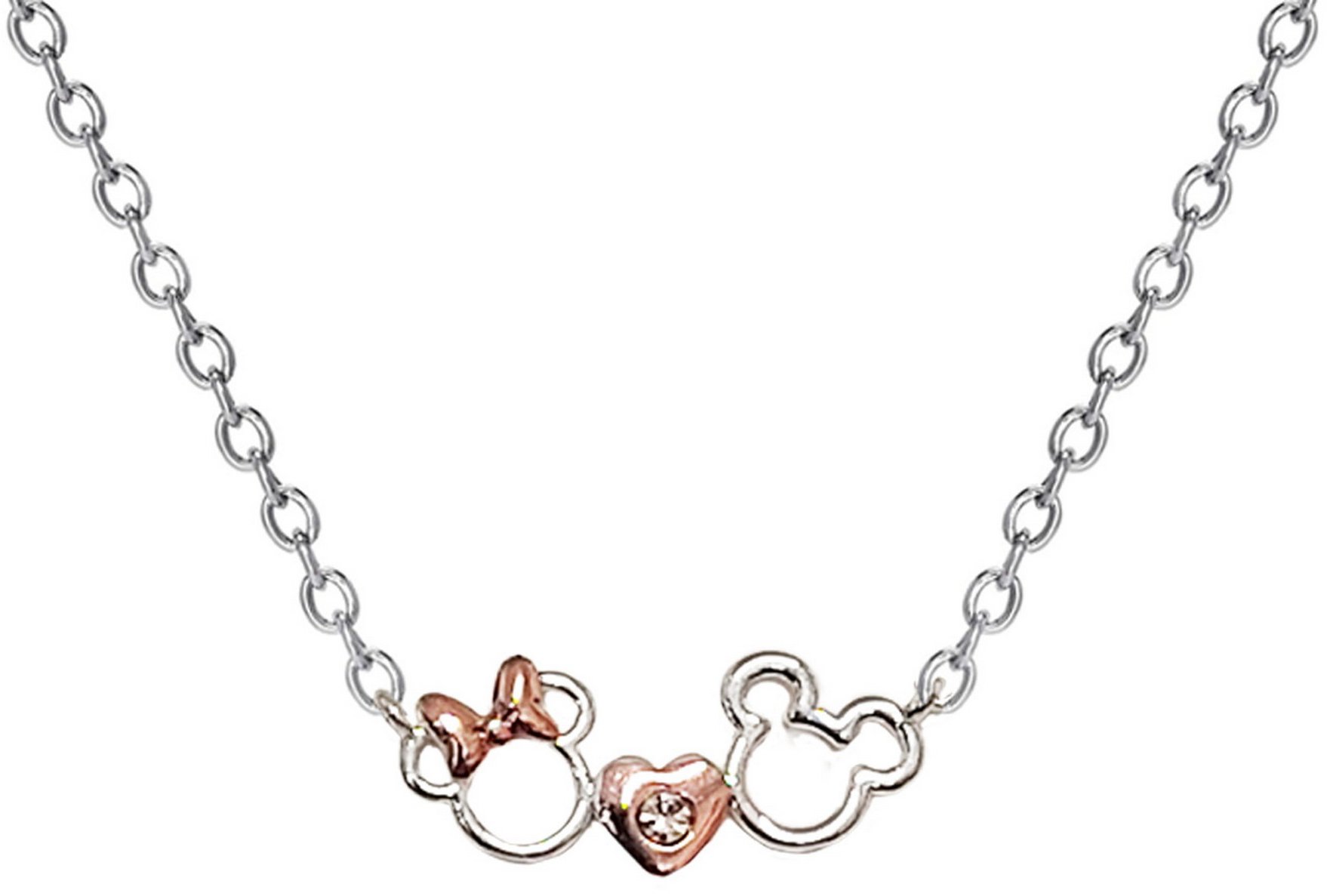 Disney Dětský náhrdelník Mickey a Minnie Mouse NF00937TRWL-18.CS