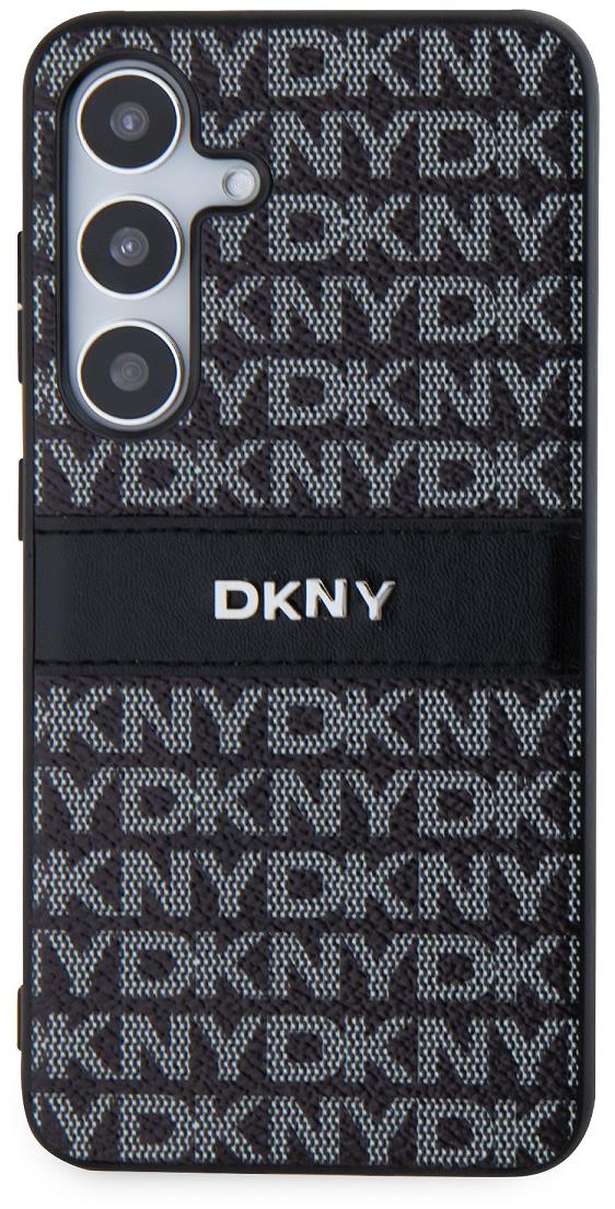 DKNY PC/TPU Repeat Pattern Tonal Stripe Zadní Kryt pro Samsung S24 Black