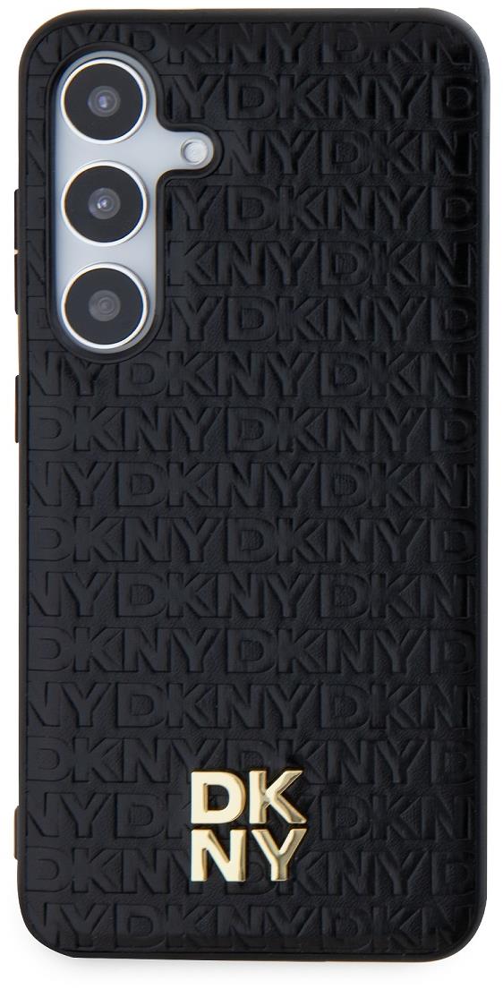 DKNY PU Leather Repeat Pattern Stack Logo Magsafe Zadní Kryt pro Samsung Galaxy S24+ Black