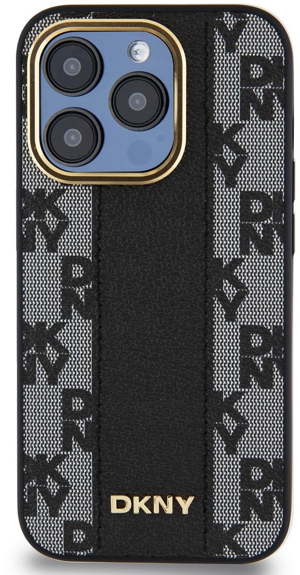 DKNY PU Leather Checkered Pattern Magsafe Zadní Kryt pro iPhone 15 Pro Black