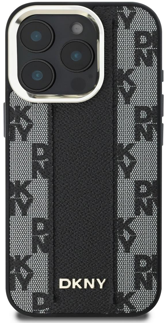 DKNY PU Leather Checkered Pattern Magsafe Zadní Kryt pro iPhone 16 Pro Max Black