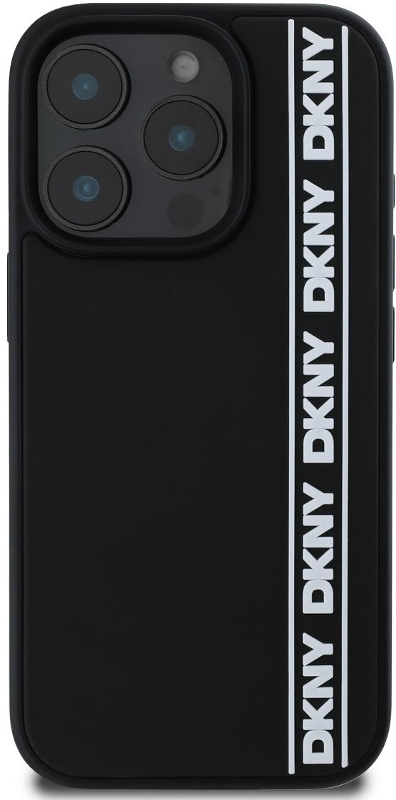 DKNY 3D Rubber Repeat Logo Line Zadní Kryt pro iPhone 16 Pro Max Black