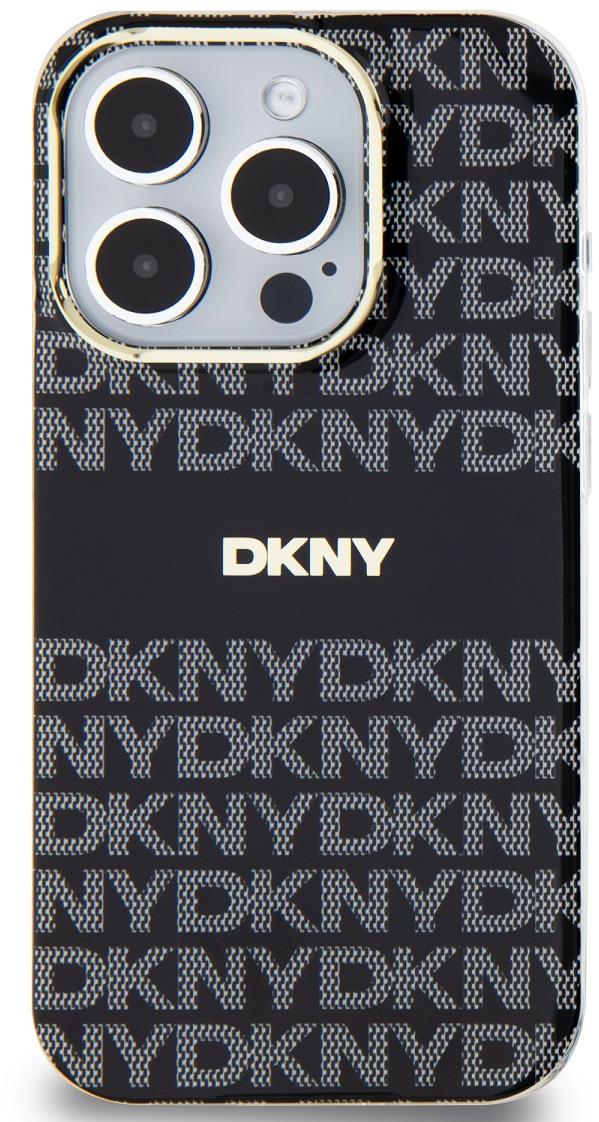 DKNY PC/TPU Repeat Pattern Tonal Stripe Magsafe Zadní Kryt pro iPhone 15 Pro Black